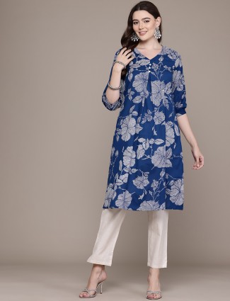 Pink and cream festive wear cotton silk kurti set