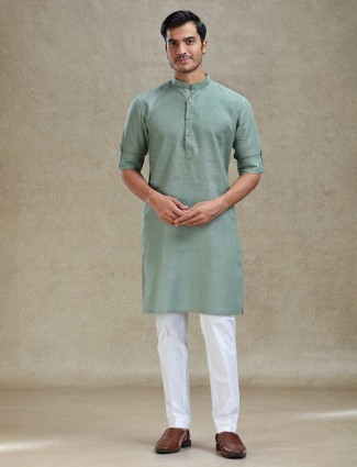 Sage green kurta pajama set for pooja