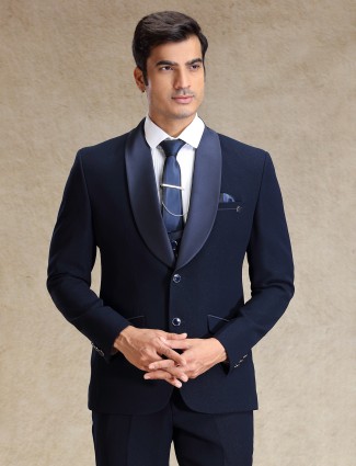 Navy polyester coat suit for special events