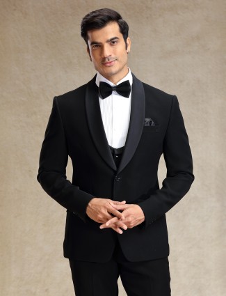 Party wear navy 5 pcs polyester tuxedo