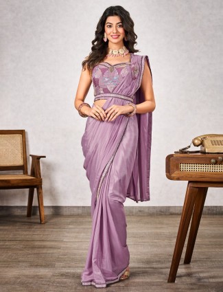 Mauve purple ready to wear saree for weddings