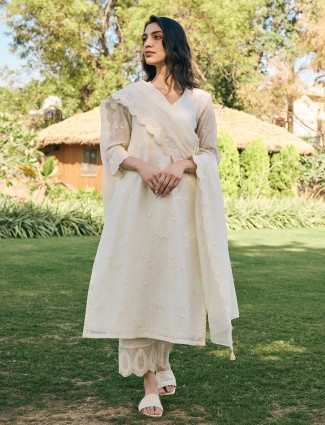 Blue muslin cotton salwar suit with dupatta
