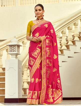 Magenta silk saree perfect for weddings