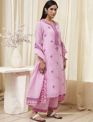 Light pink kurti set in soft georgette