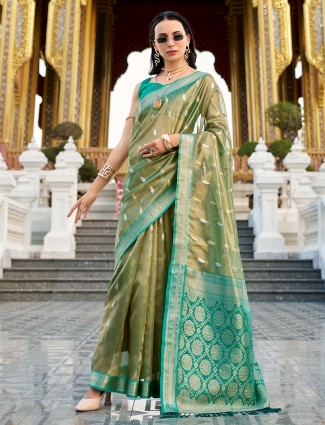 Light blue designer net Saree