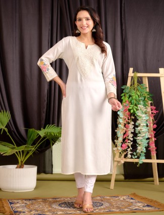 Off white cotton kurti for women