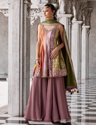 Lavender silk palazzo with delicate sparkle