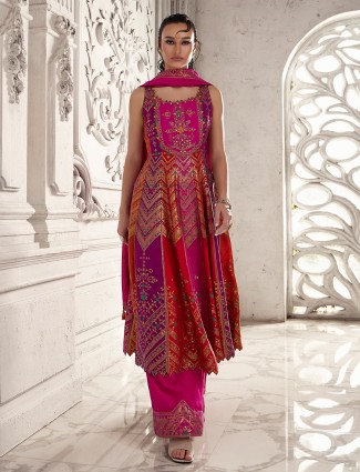 Radiant rani pink silk palazzo grandeur