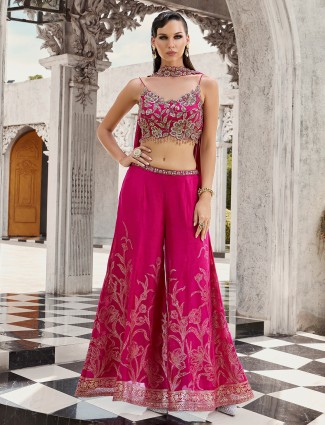 Regal rani pink silk palazzo radiance