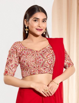 Off white cotton embroidered blouse