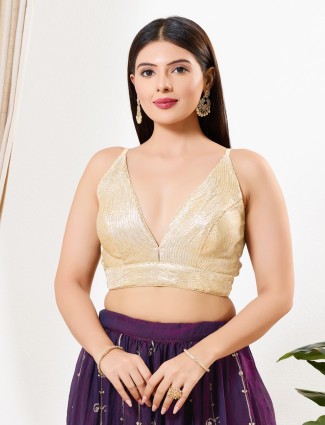 Antique gold sequins ready made blouse