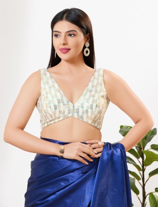 Gold sequins festive ready made blouse