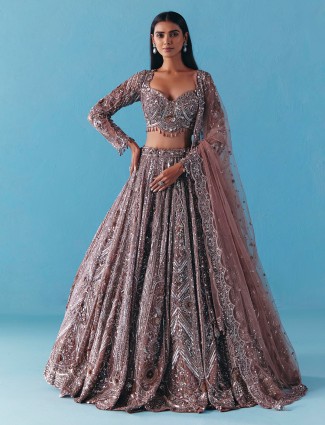 Royal purple gajji silk saree with zari art