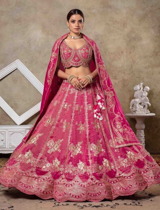 Brown silk lehenga choli with stunning ready made blouse