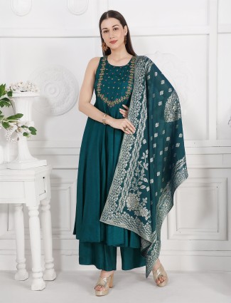 Rama green silk festive palazzo set