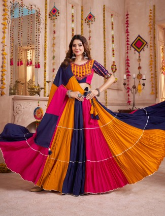 Multi colour enchanting gorgeous navratri chaniya choli