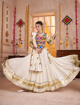 White elegant radiant festive chaniya choli
