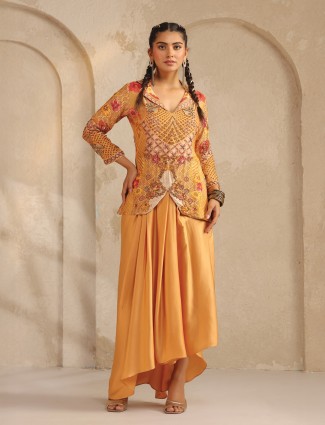 Orange designer party salwar suit