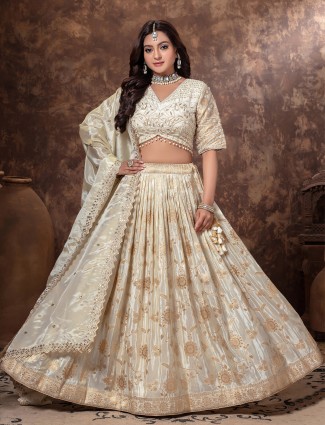 Brown silk lehenga choli with stunning ready made blouse