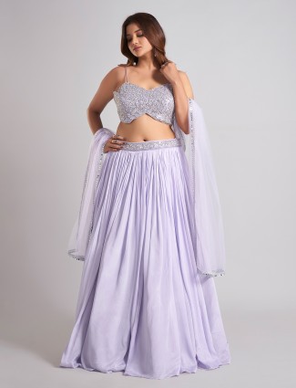 Brown silk lehenga choli with stunning ready made blouse