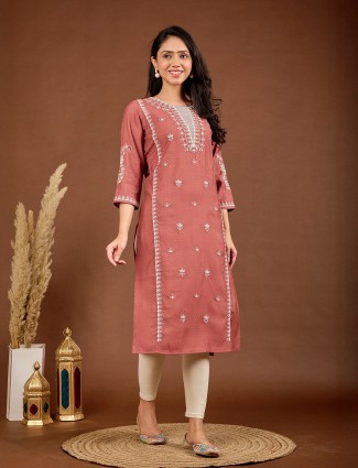 Mehendi olive silk kurti with sequins work