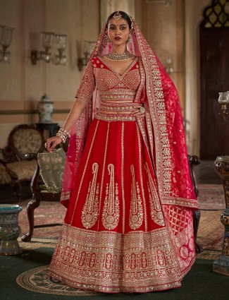 Brown silk lehenga choli with stunning ready made blouse