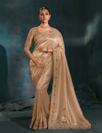 Golden silk saree created for vibrant festive celebrations