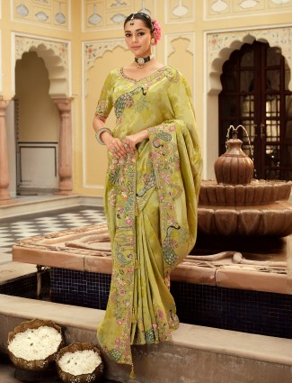 Light blue designer net Saree